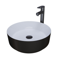 Раковина накладная (36х36) Grossman Color GR-4040BW, черный